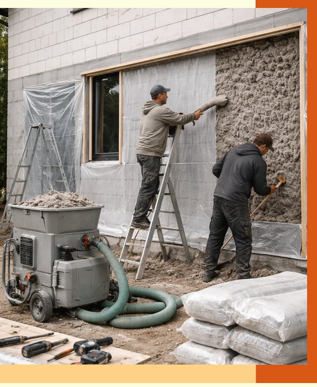 Утепление дома из газобетона эковатой в Юбилейном от 4636 руб./м2 | ТепломастерЮбл