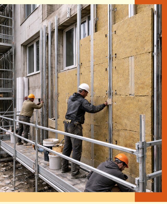 Утепление вентилируемого фасада в Юбилейном от 5770 руб/м2 — монтаж и утепление вентфасад | ТепломастерЮбл